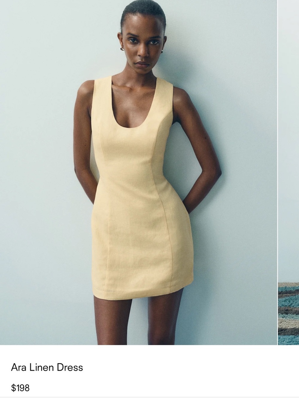 Reformation Ara Linen Mini Dress β Pale Yellow